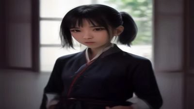 《间谍过家家》第二季番剧画面，阿尼亚穿着校服做鬼脸，背景是明亮的教室，笑点密集的家庭喜剧风格